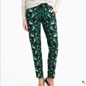 J. Crew Floral Pull-On Slim Fit Tuxedo Ankle Pants Women's Size 2